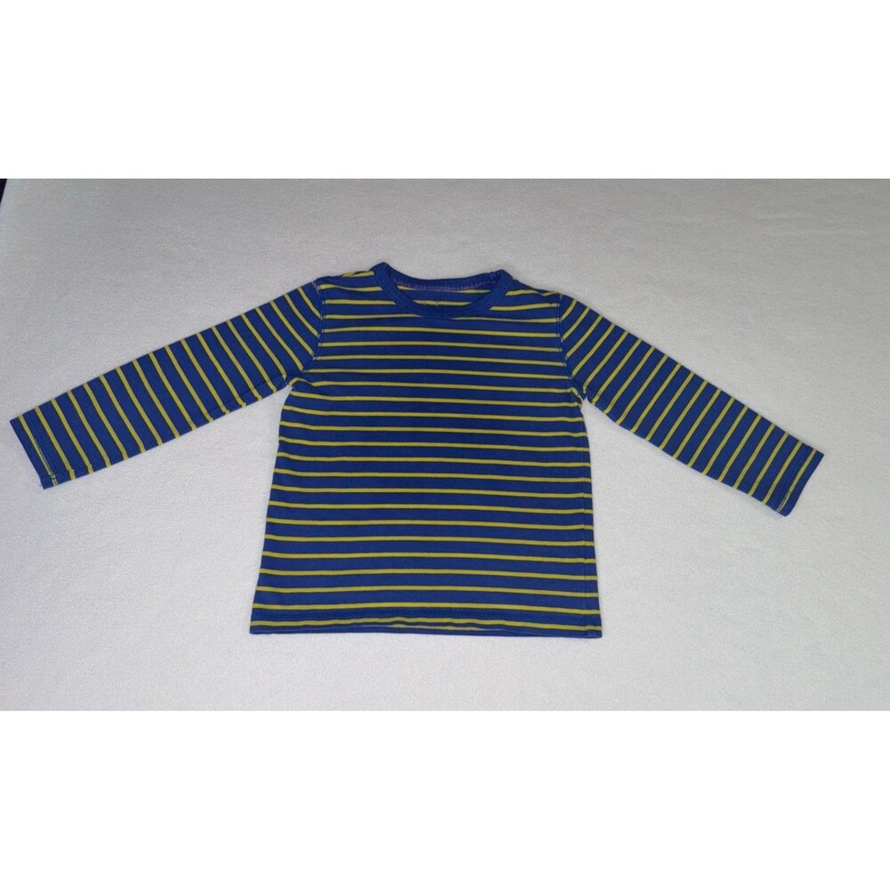 Boden Blue & Yellow Striped Long Sleeve Tee Shirt Size 4-5Y